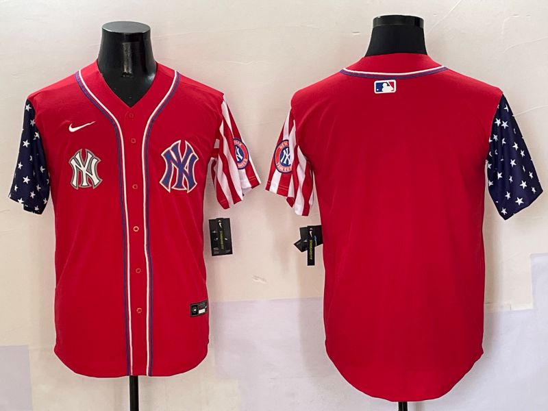 Men New York Yankees Blank Red a generation of national flags Jointly Name 2025 Nike MLB Jersey style 8